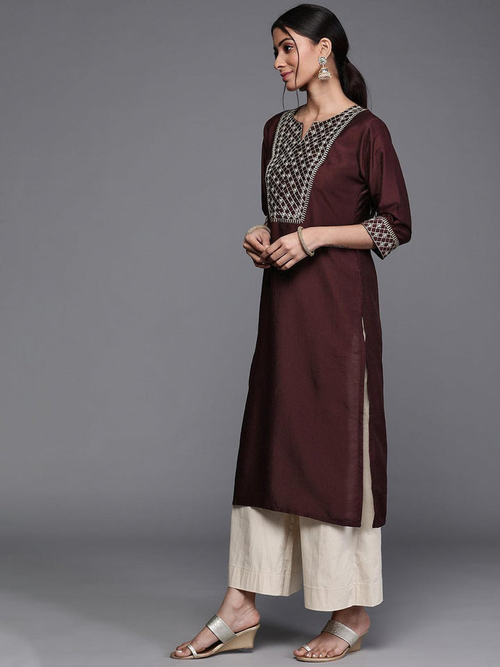 Purple Printed Chanderi Silk Kurta