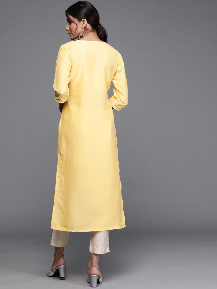 Yellow Striped Chanderi Silk Kurta
