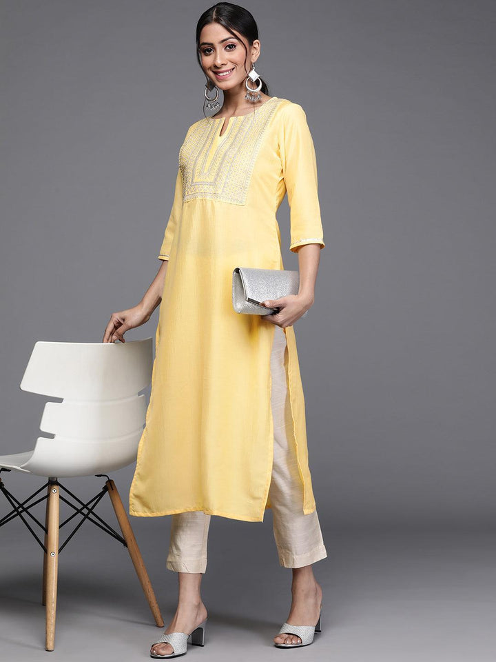 Yellow Striped Chanderi Silk Kurta