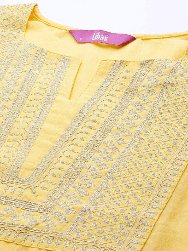 Yellow Striped Chanderi Silk Kurta