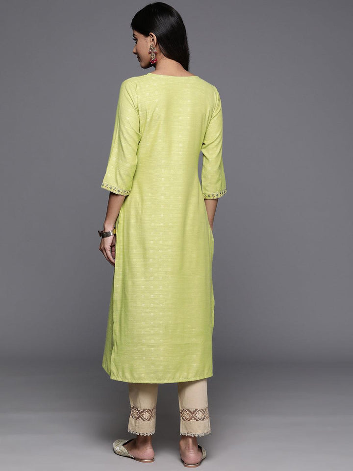 Green Yoke Design Rayon Straight Kurta