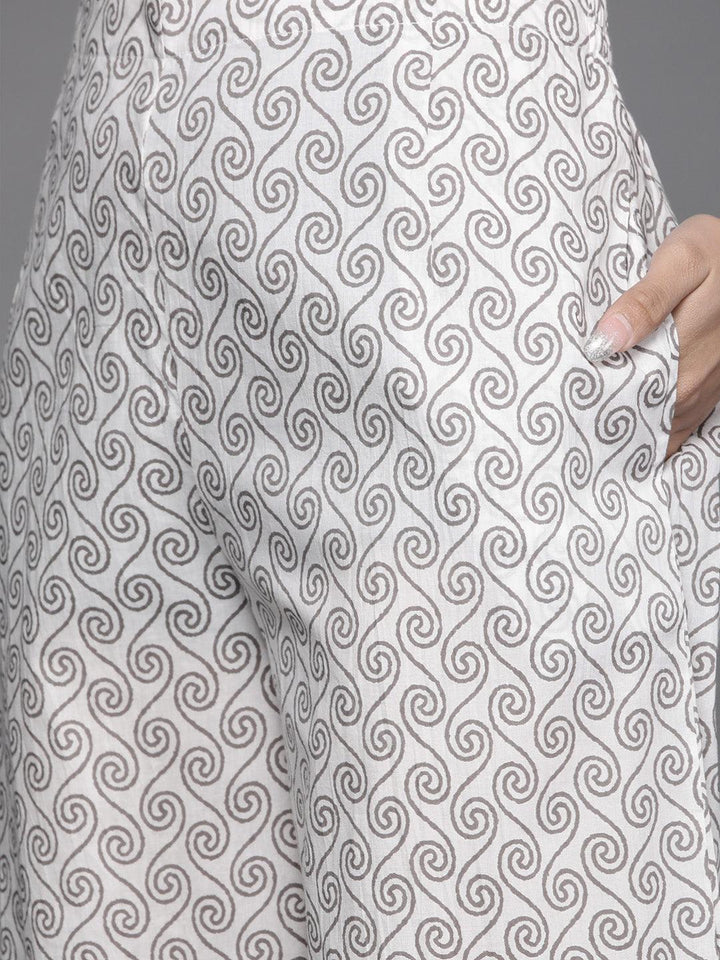 Pink Printed Cotton Suit Set