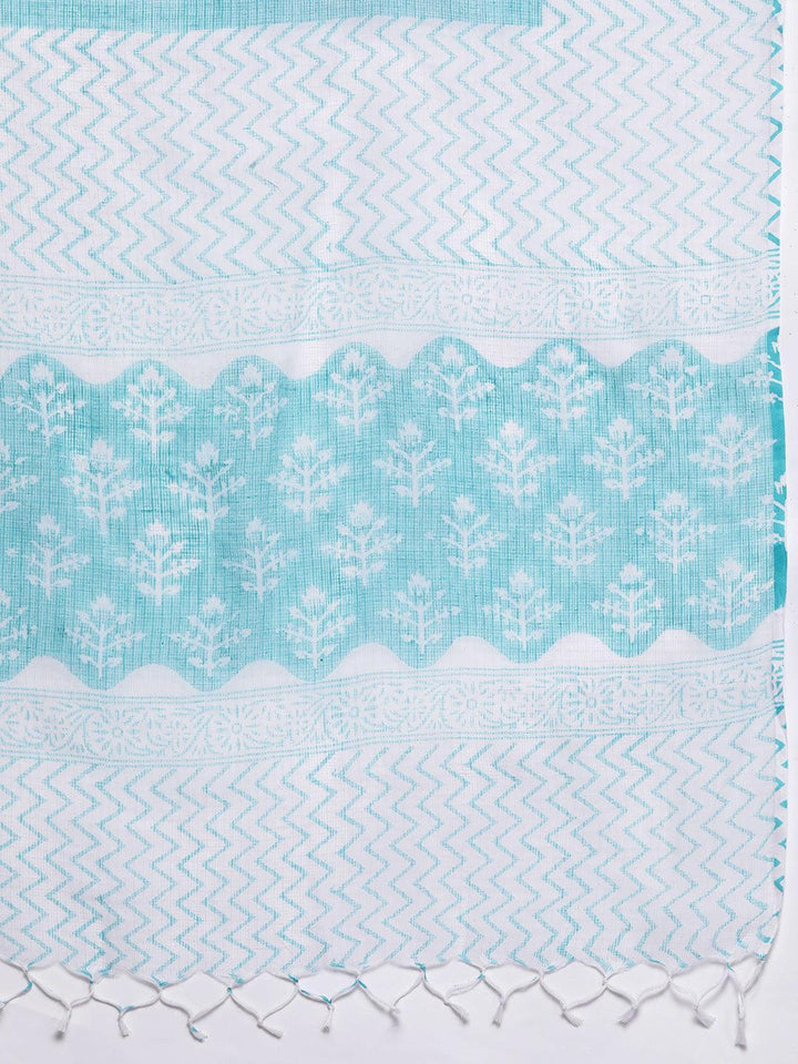 Blue Printed Cotton Suit Set