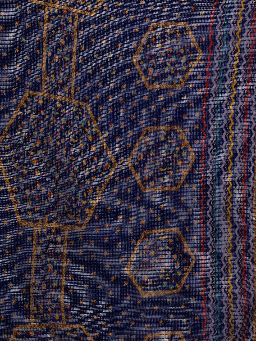 Blue Printed Silk Blend Straight Kurta With Palazzos & Dupatta - ShopLibas