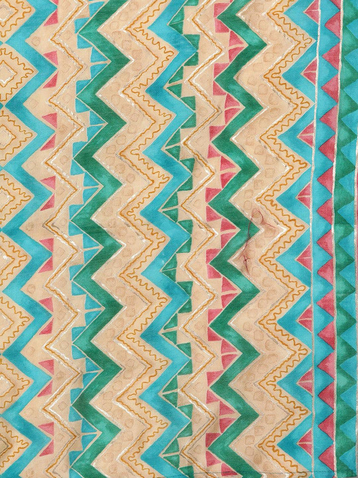 Green Yoke Design Silk Blend Straight Suit With Dupatta