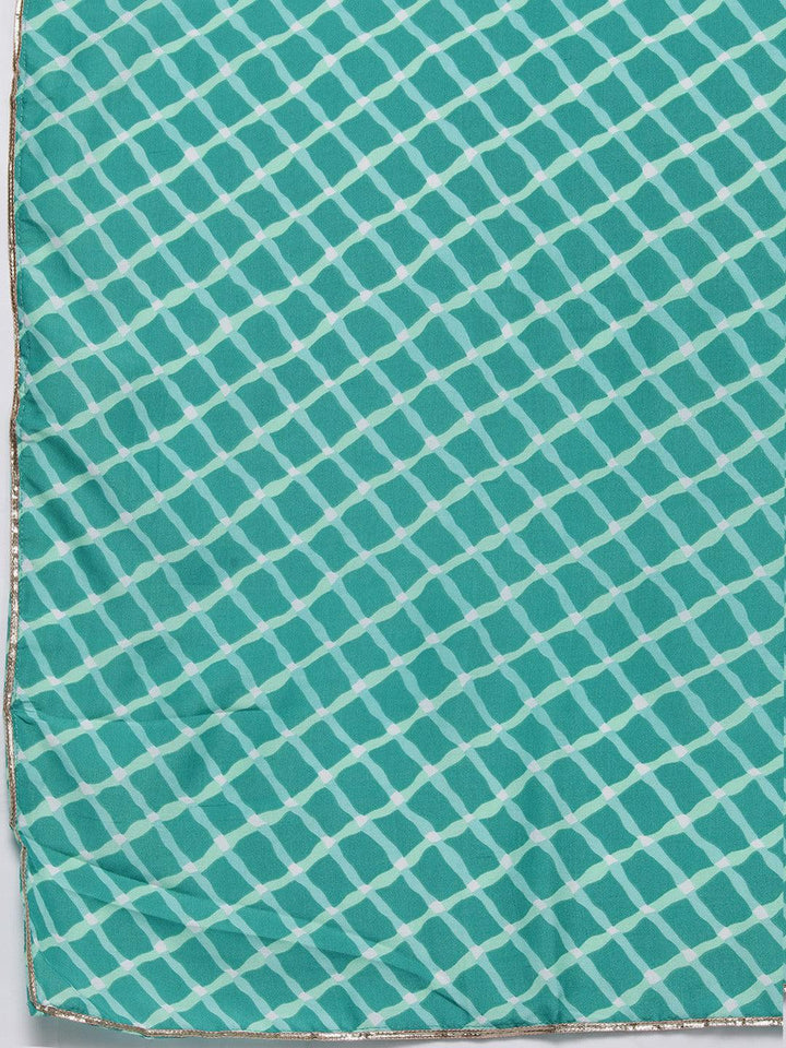 Green Yoke Design Silk Blend Straight Suit With Dupatta