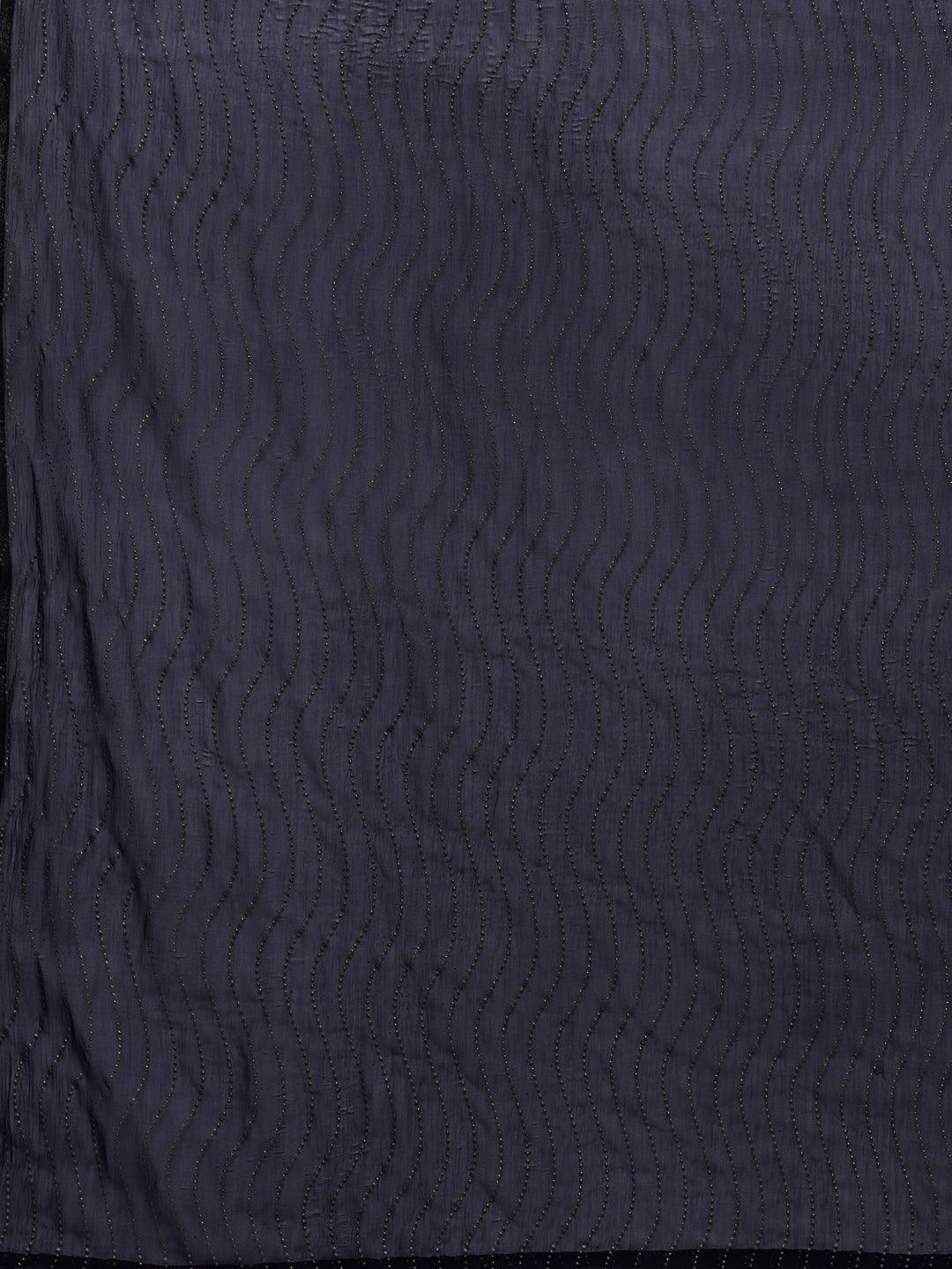 Blue Printed Silk Blend Straight Kurta With Skirt & Dupatta - ShopLibas