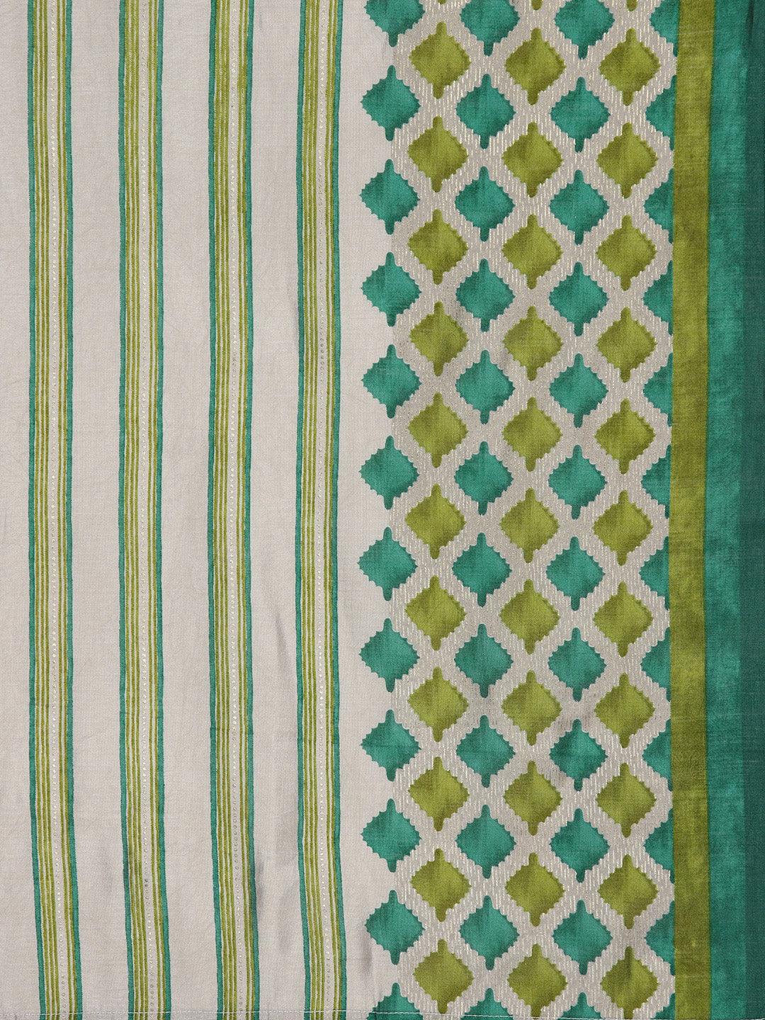 Green Yoke Design Silk Blend Straight Kurta With Salwar & Dupatta - ShopLibas