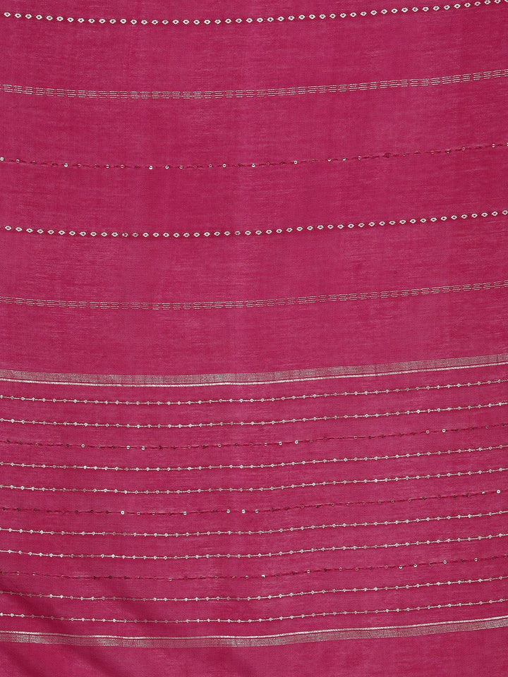 Pink Woven Design Silk Blend Straight Suit With Dupatta