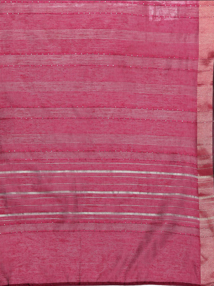 Pink Solid Silk Blend Straight Suit With Dupatta