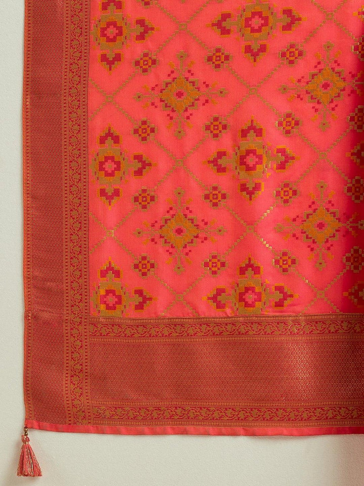 Mustard Yoke Design Silk Blend Anarkali Suit With Dupatta