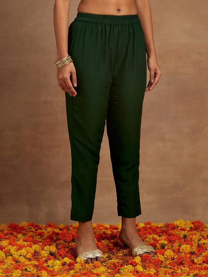 Green Yoke Design Silk Blend Anarkali Suit With Dupatta