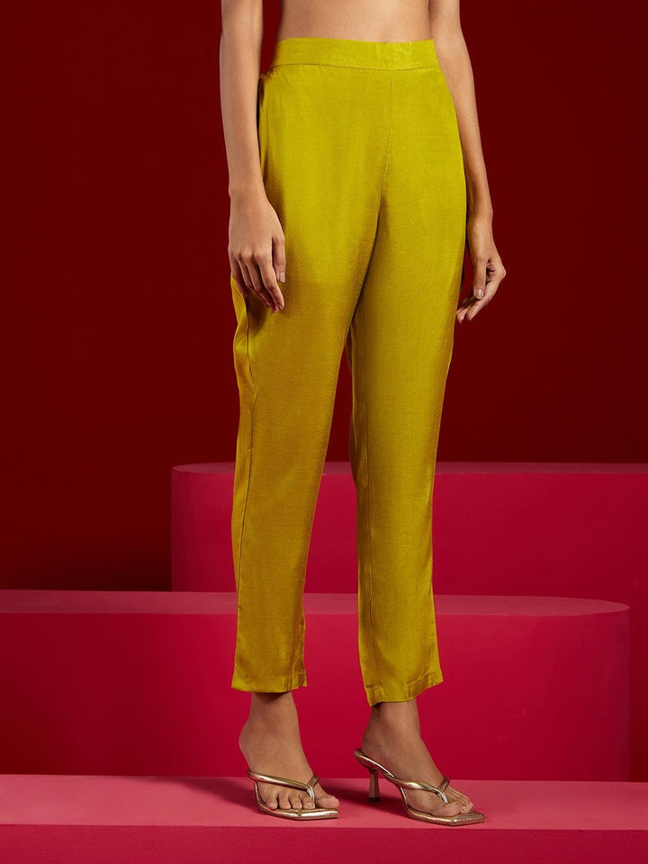 Libas Art Lime Woven Design Silk Straight Suit With Dupatta