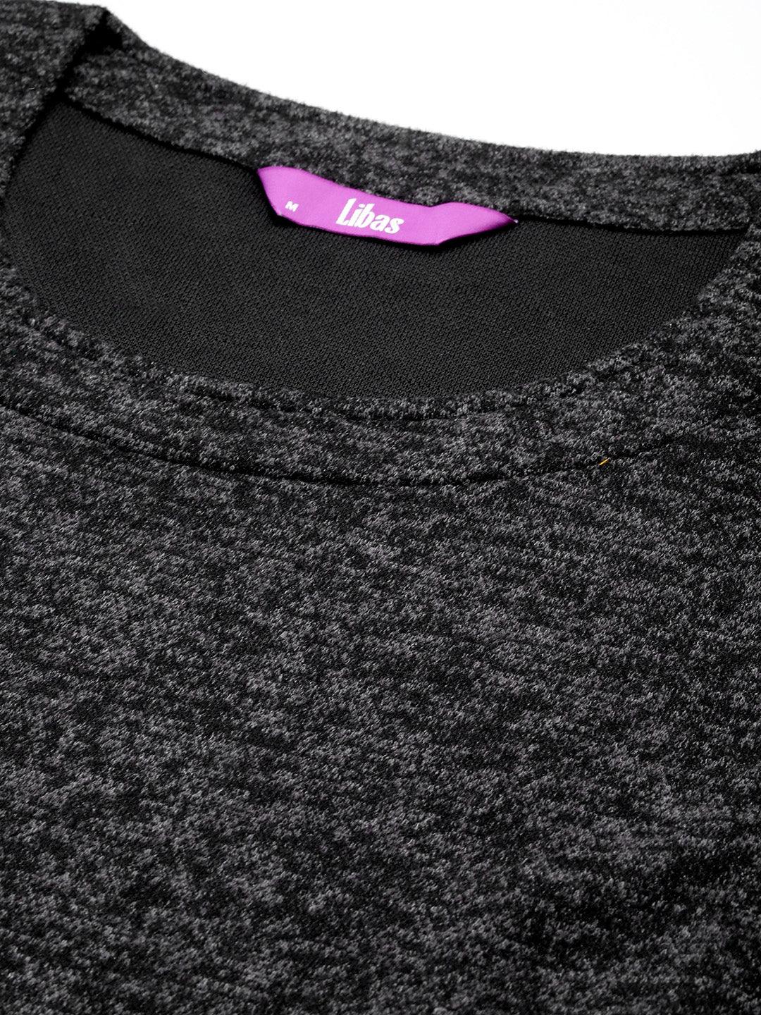 Grey Printed Wool Blend Straight Kurta With Trousers - ShopLibas