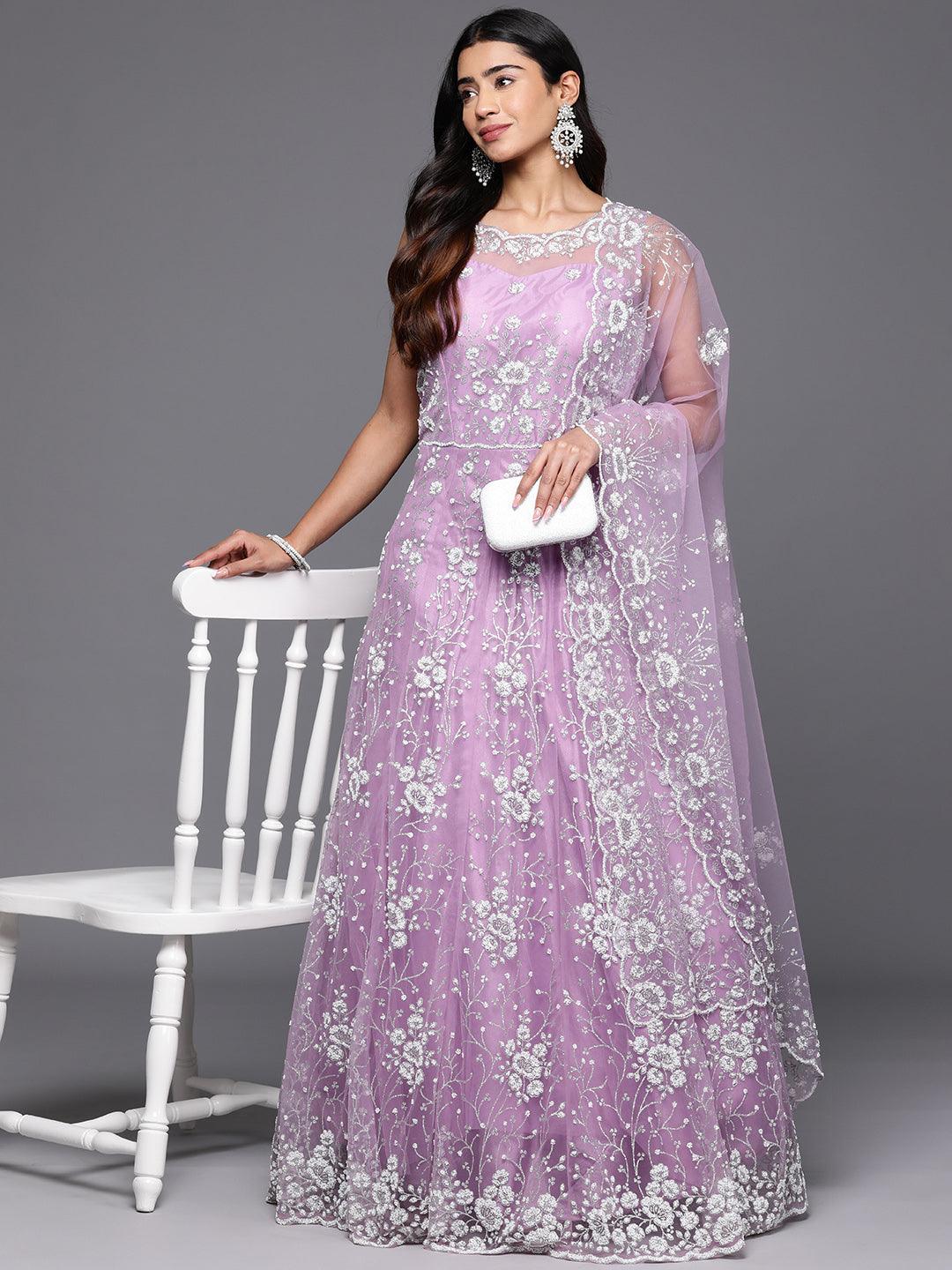 Buy Libas Art Lavender Embellished Net Gown Dress With Dupatta Online in USA at $92.00 | Libas Buy Libas Art Lavender Embellished Net Gown Dress With Dupatta Online in USA at $92.00 | Libas