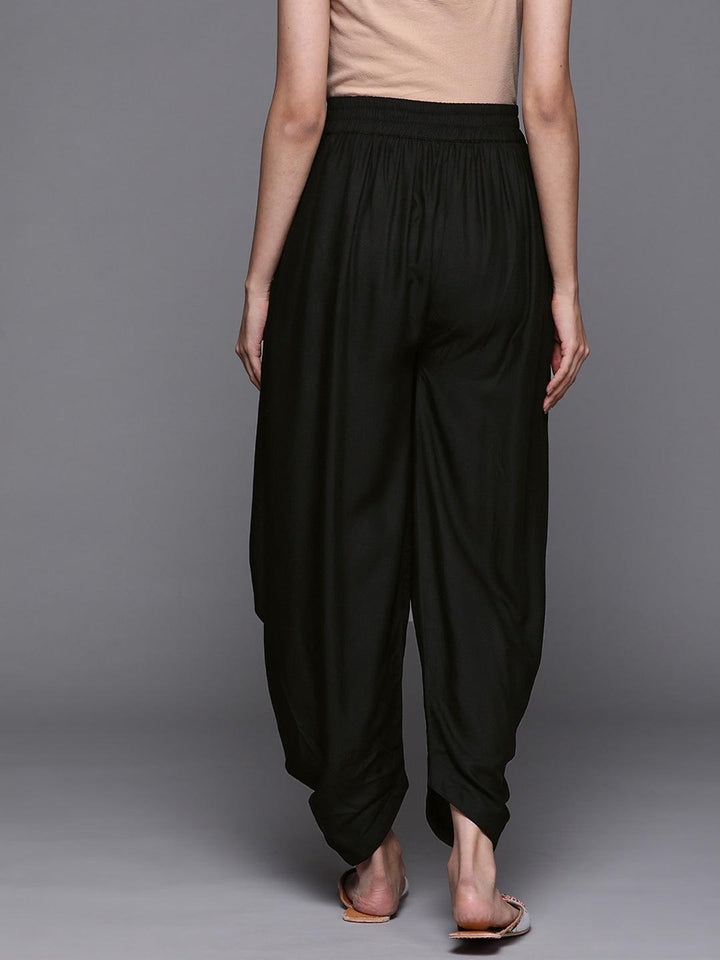 Black Solid Rayon Salwar Pants