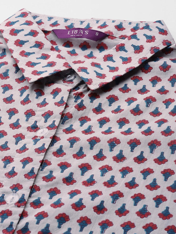 Multicoloured Printed Cotton Night Suit