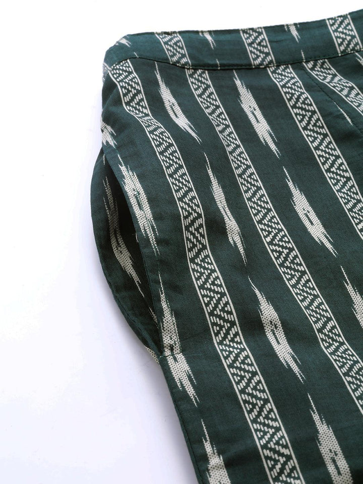 Green Printed Cotton Night Suit