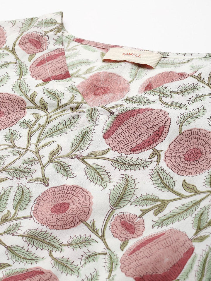 Multicoloured Printed Cotton Night Suit