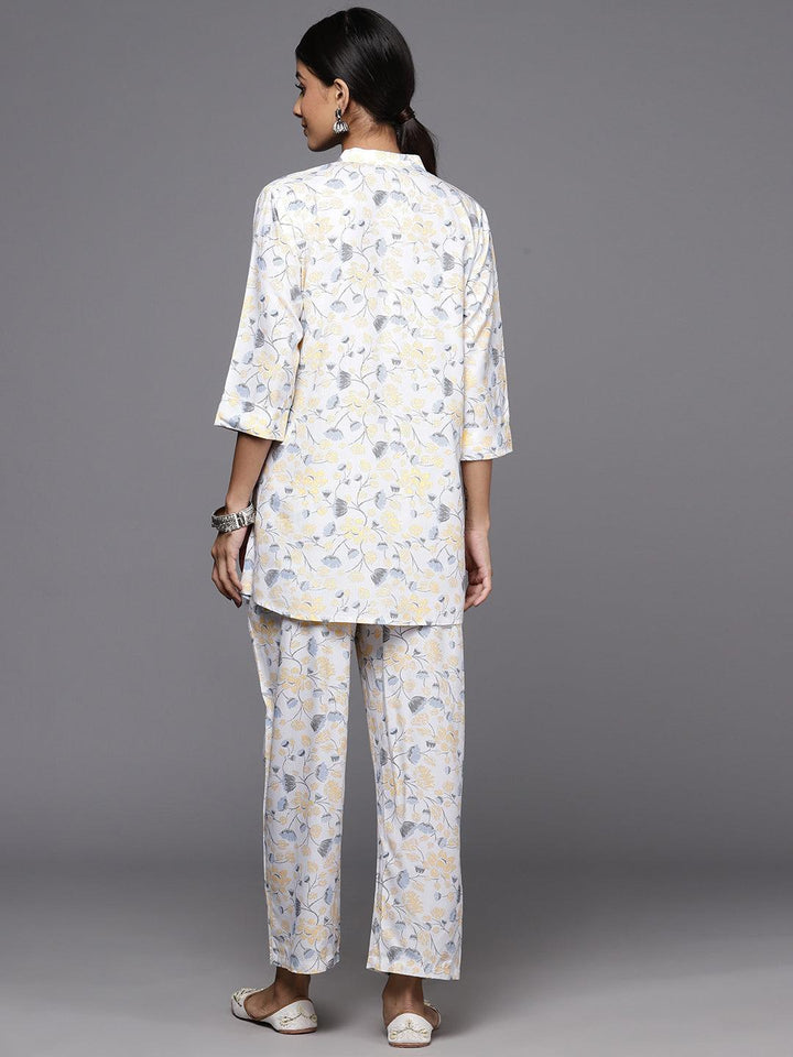 White Printed Rayon Co-Ords