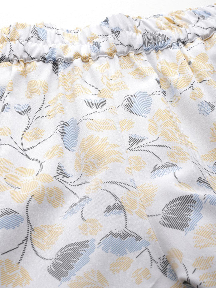 White Printed Rayon Co-Ords