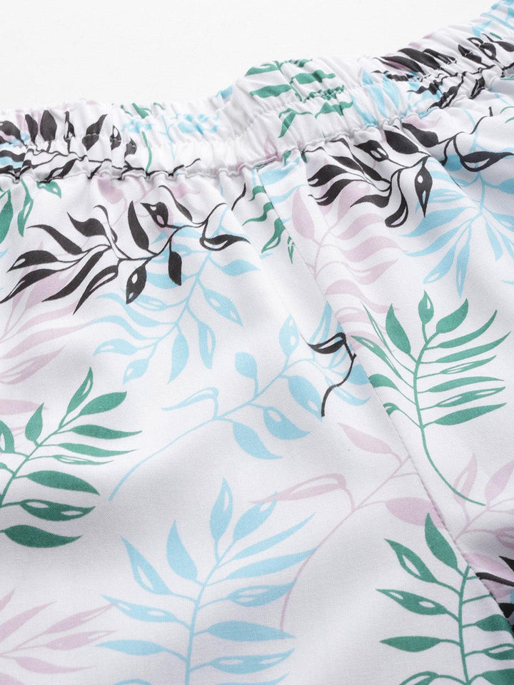 White Printed Rayon Co-Ords