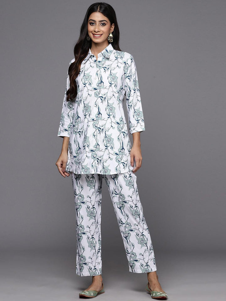 White Printed Rayon Co-Ords