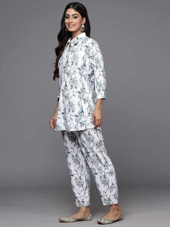 White Printed Rayon Co-Ords