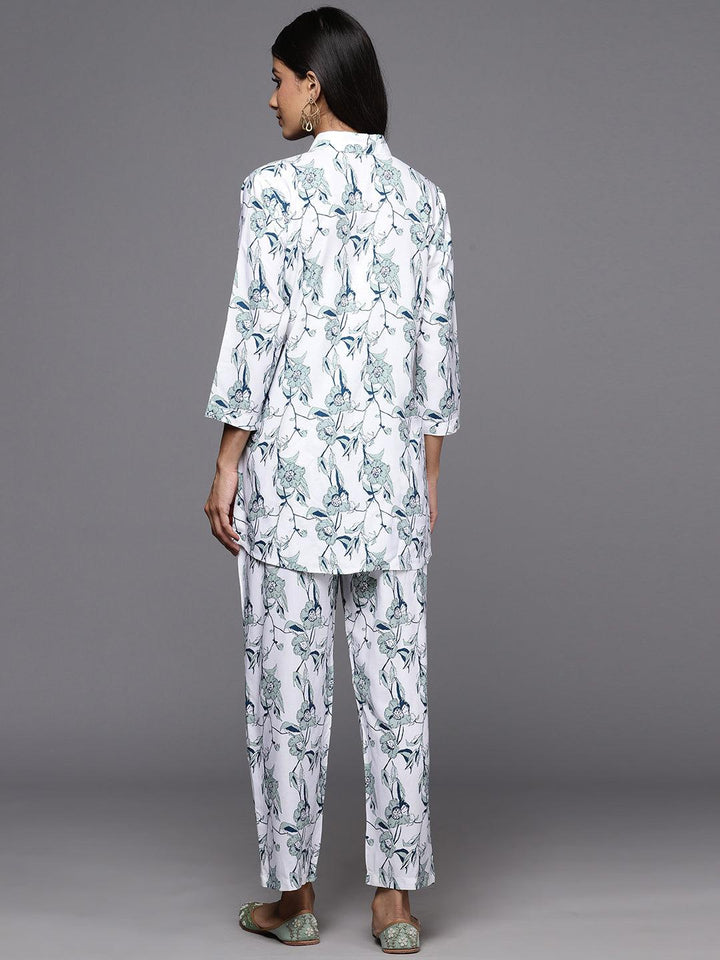 White Printed Rayon Co-Ords