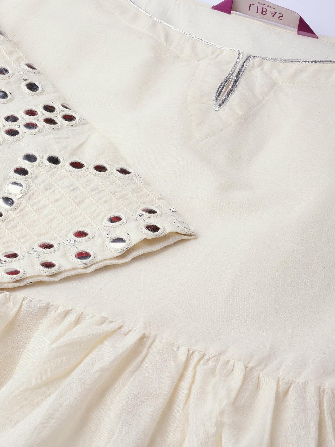 White Embroidered Cotton Kurta Set - ShopLibas