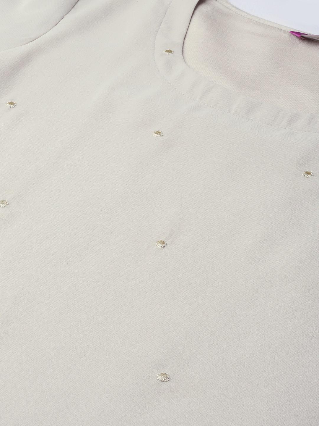 Grey Printed Georgette Suit Set - ShopLibas