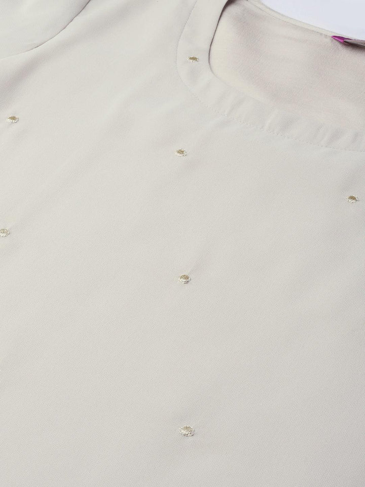 Grey Printed Georgette Suit Set