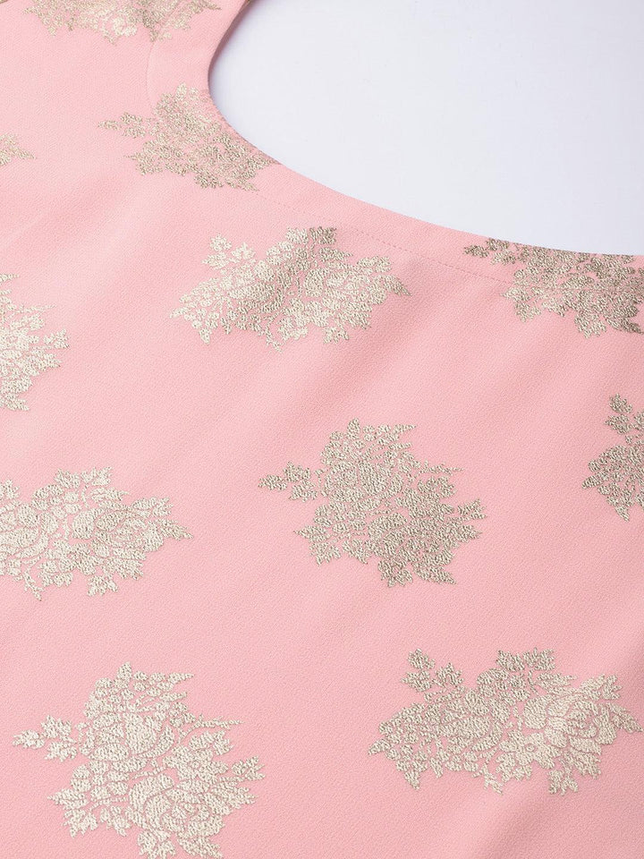Pink Printed Georgette Suit Set