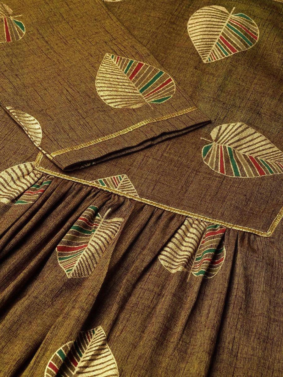 Olive Green Printed Rayon Kurta Set - ShopLibas