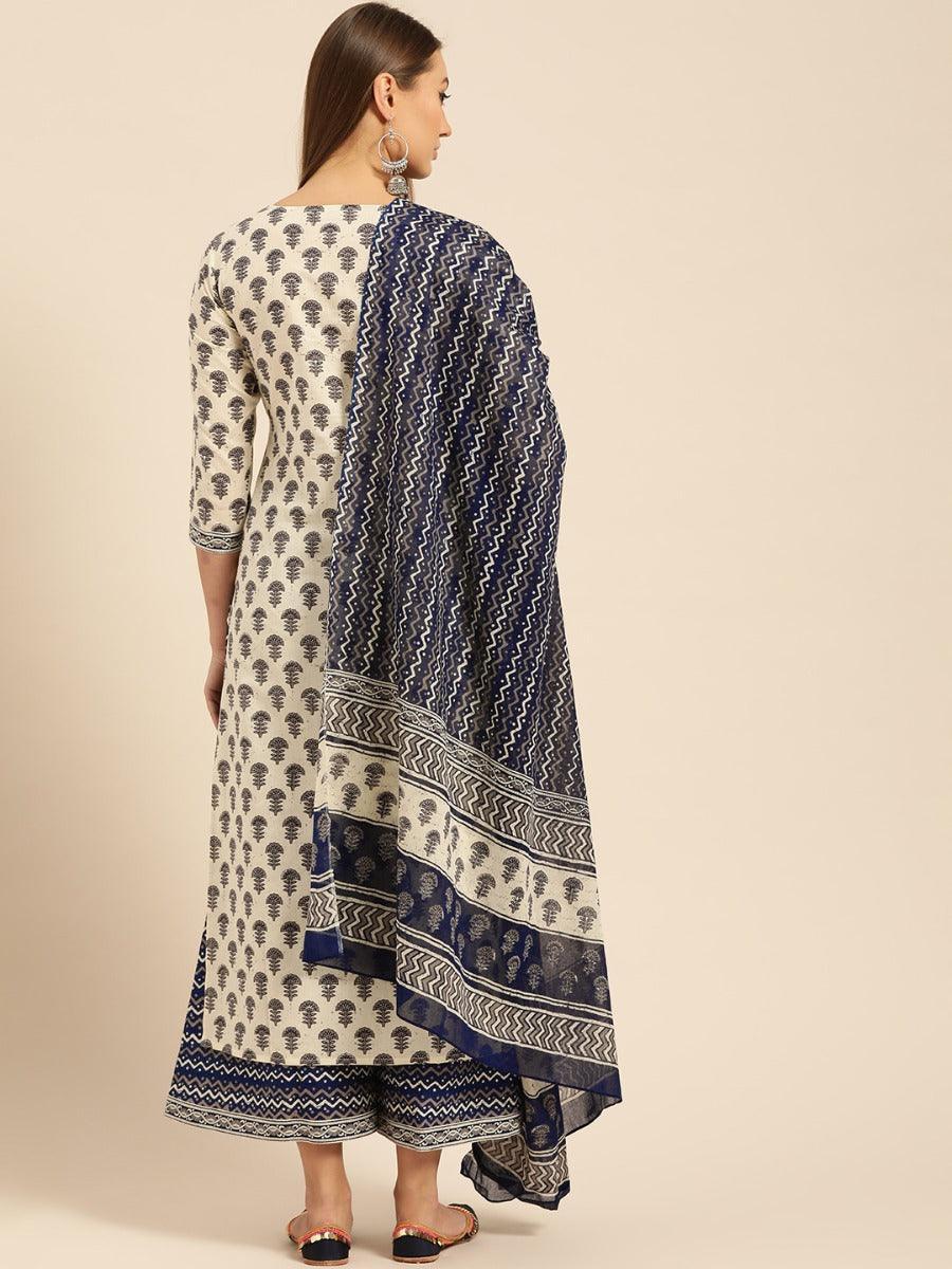 Off-White Printed Cotton Suit Set - ShopLibas