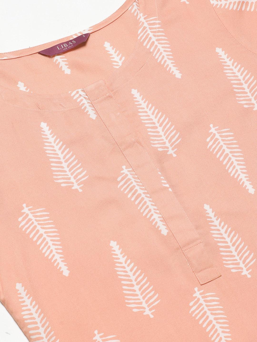 Pink Printed Rayon Kurta Set - ShopLibas