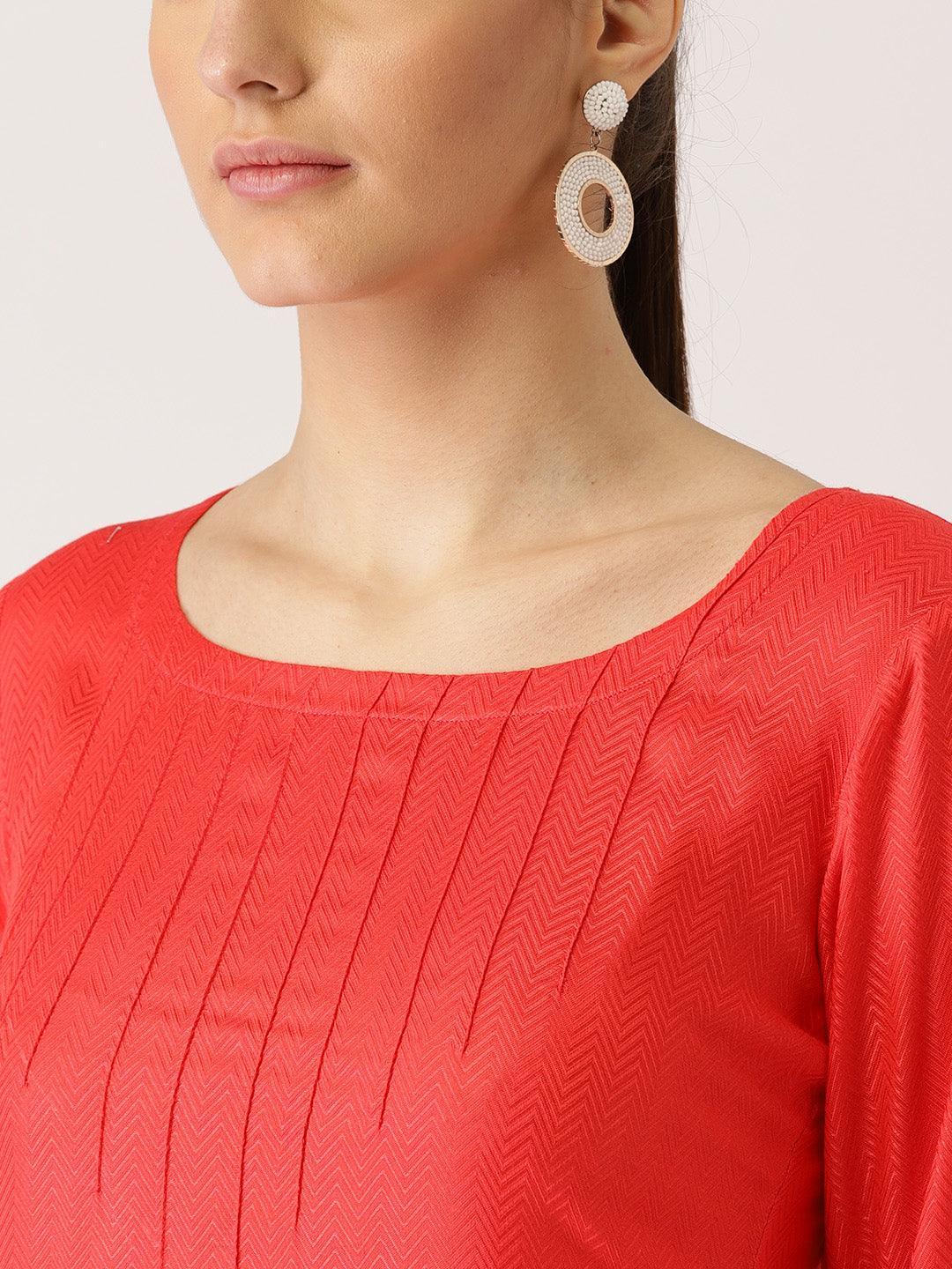 Pink Self Design Rayon Kurta - ShopLibas