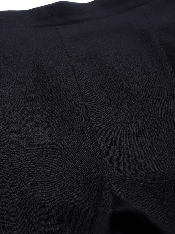 Black Solid Rayon Trousers