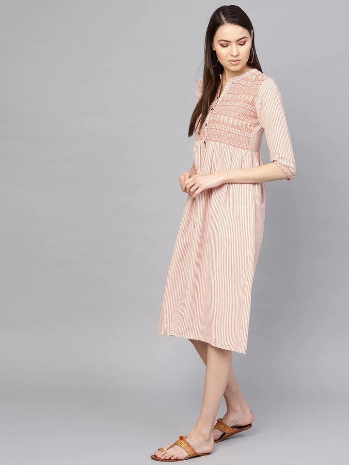 Red Striped Cotton Dress