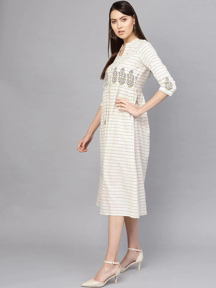 White Printed Cotton Dress