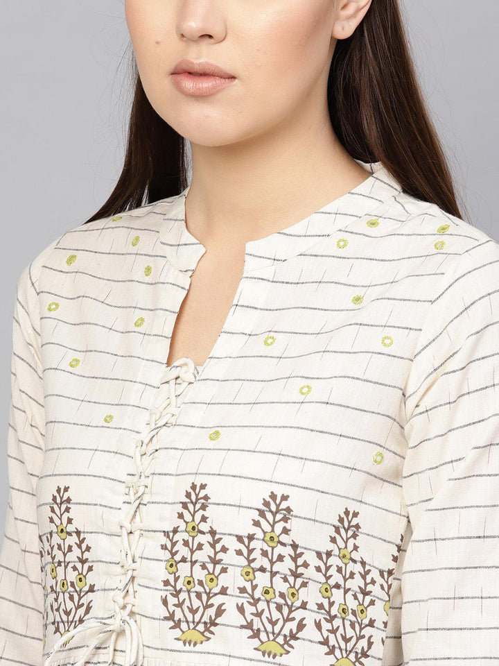 White Printed Cotton Dress