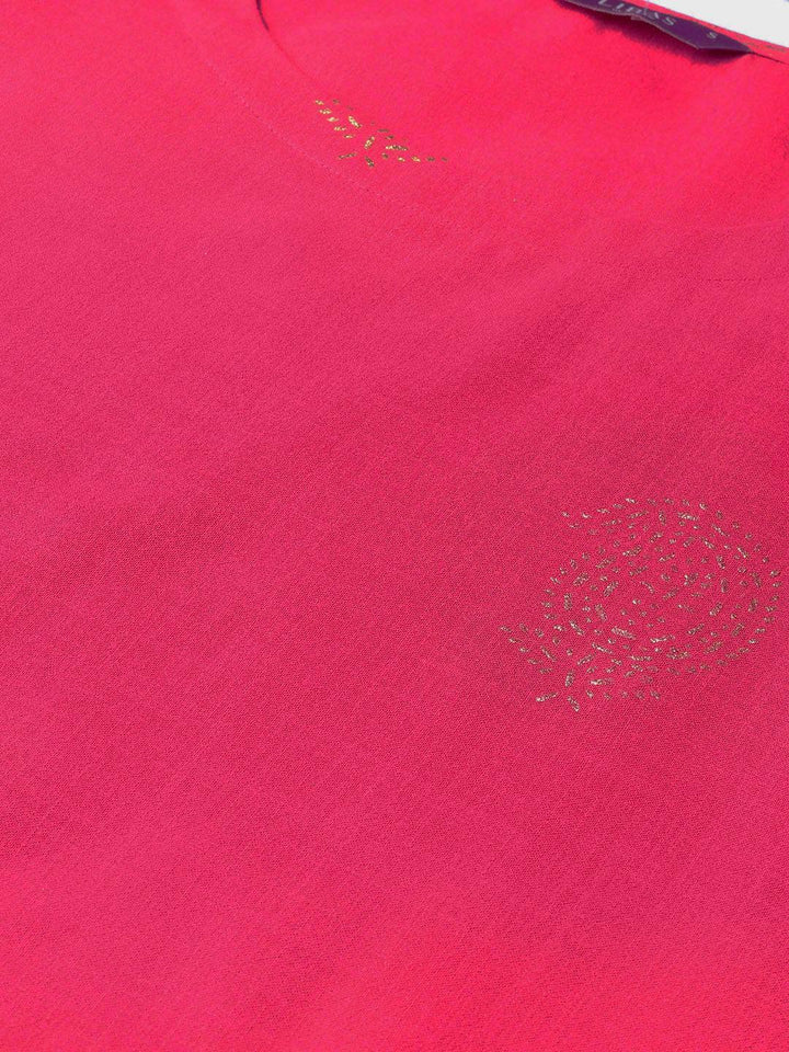 Pink Printed Cotton Kurta