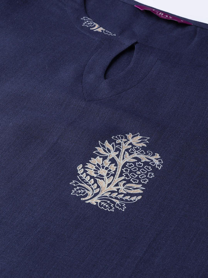 Blue Printed Cotton Kurta