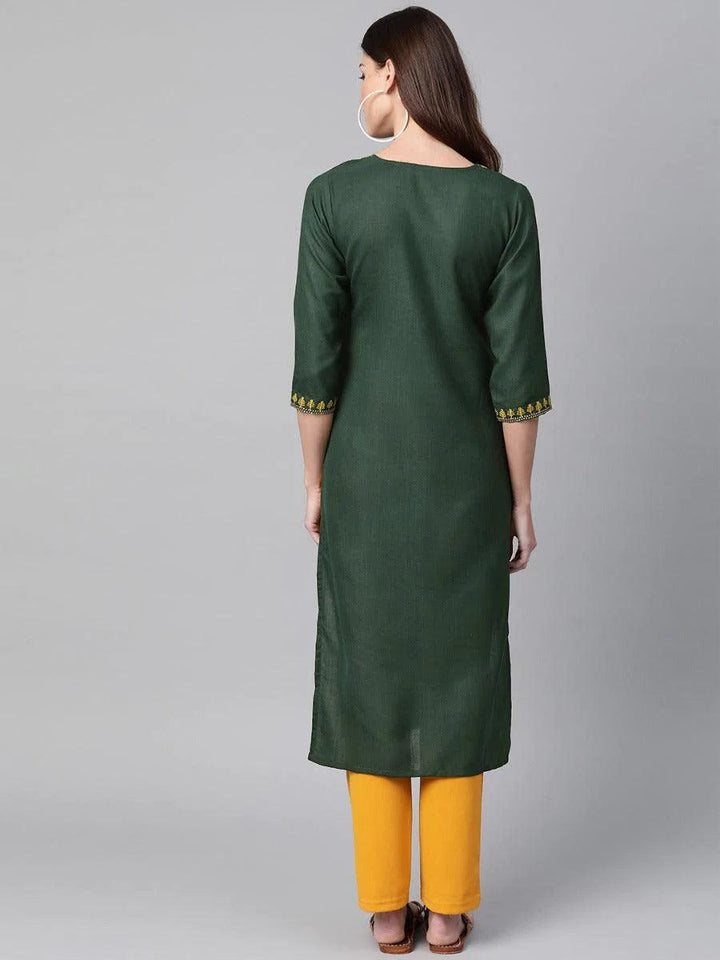 Green Yoke Design Cotton Kurta