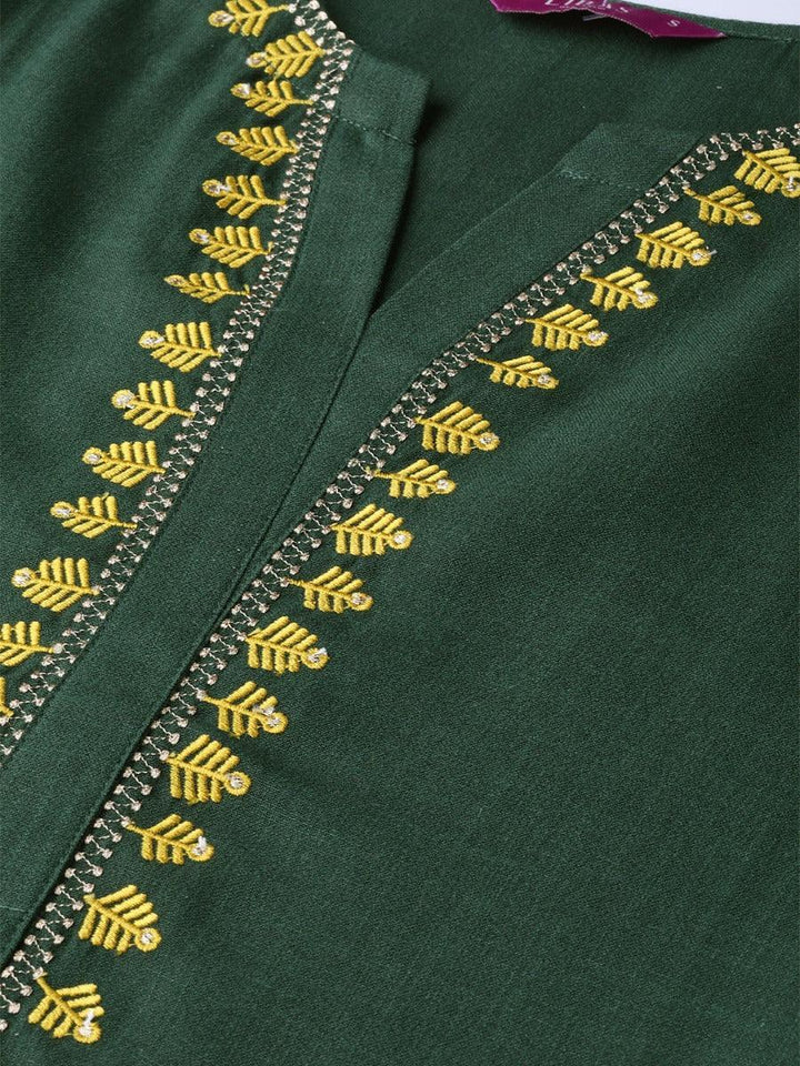 Green Yoke Design Cotton Kurta