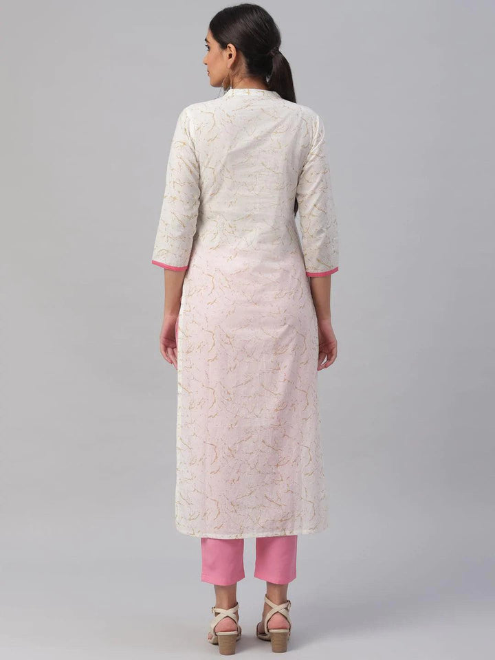 White Embroidered Cotton Kurta
