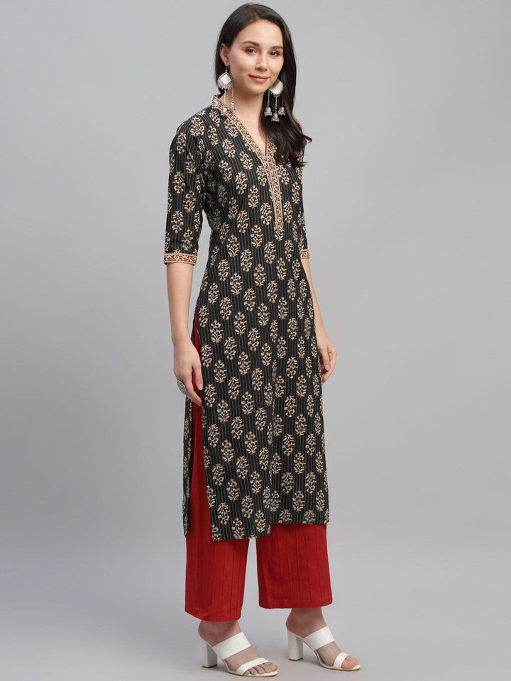 Multicoloured Printed Cotton Kurta