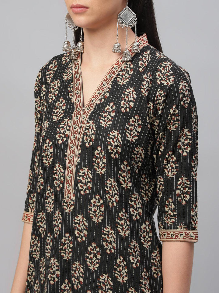 Multicoloured Printed Cotton Kurta