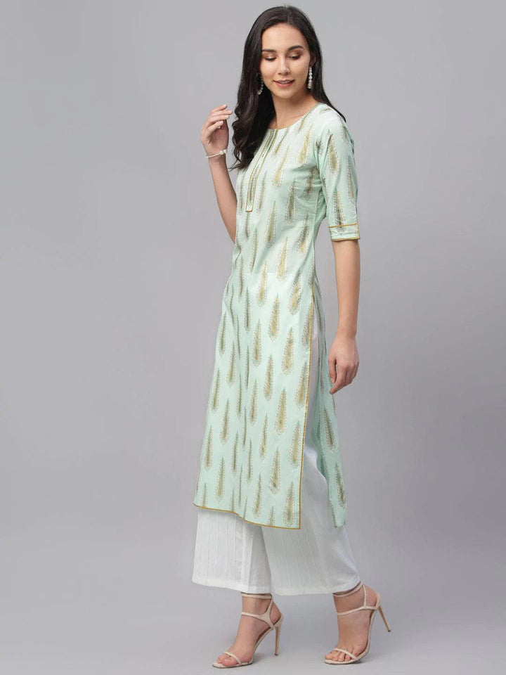 Multicoloured Printed Cotton Kurta