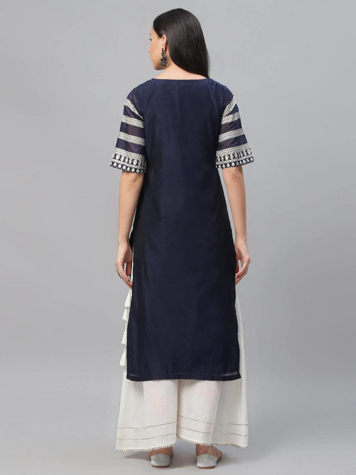 Blue Printed Shantoon Kurta